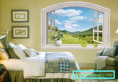 Carta da parati 364-3D in camera da letto - 70 foto