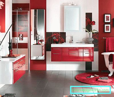 Bagno rosso: 91 foto di idee di design sorprendentemente luminose