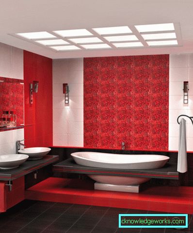 Bagno rosso: 91 foto di idee di design sorprendentemente luminose