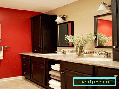 Bagno rosso: 91 foto di idee di design sorprendentemente luminose