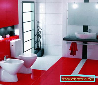 Bagno rosso: 91 foto di idee di design sorprendentemente luminose