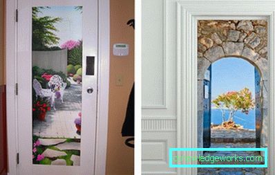 Foto: decorazione della porta con carta da parati