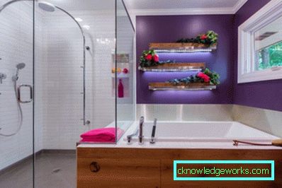 Bagno viola: una soluzione insolita per la progettazione dei colori