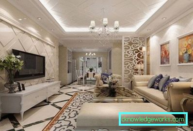 Foto: pareti decorative con elementi geometrici in poliuretano