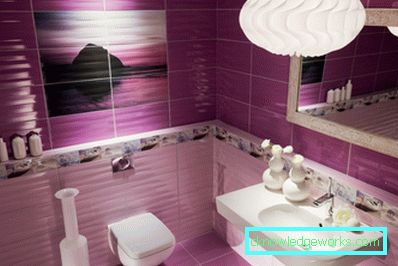 Bagno viola: una soluzione insolita per la progettazione dei colori