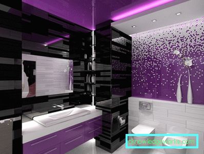 Bagno viola: una soluzione insolita per la progettazione dei colori
