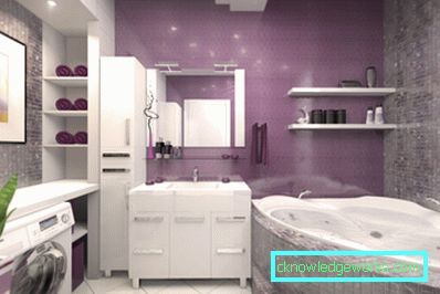 Bagno viola: una soluzione insolita per la progettazione dei colori