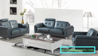 Divano in pelle all'interno - 100 opzioni di design fotografico