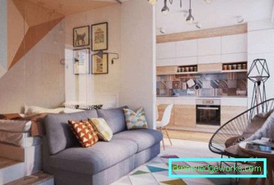 Soggiorno di design 15 mq - foto di interni moderni