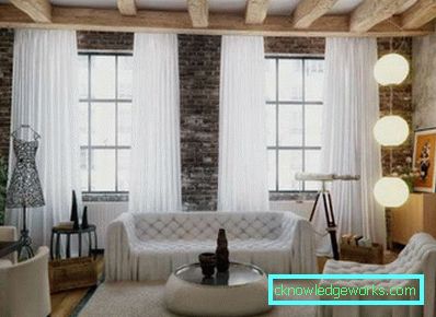 Design del soggiorno con due finestre - foto interna