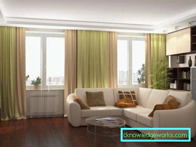 Design del soggiorno con due finestre - foto interna