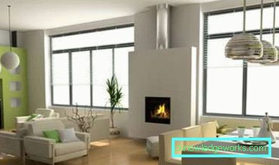 Design del soggiorno con due finestre - foto interna