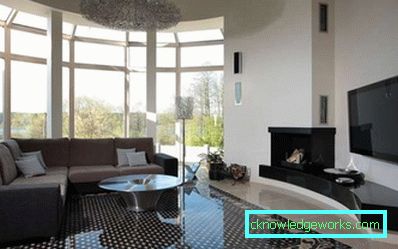 Design del soggiorno con finestra a golfo (50 foto di esempi di design)