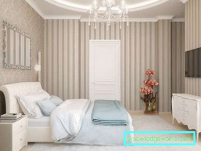 Design della carta da parati combinata 2 specie per la camera da letto - foto e finiture Design della carta da parati combinata 2 specie per la camera da letto - foto e finiture