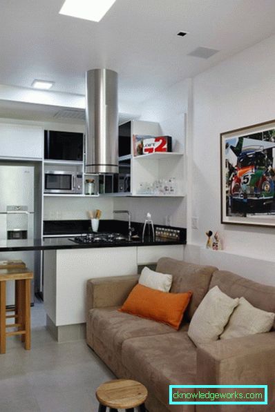 Design cucina-soggiorno di 18 metri quadrati. m Design cucina-soggiorno di 18 metri quadrati. m