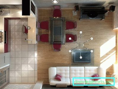Design cucina-soggiorno di 18 metri quadrati. m Design cucina-soggiorno di 18 metri quadrati. m