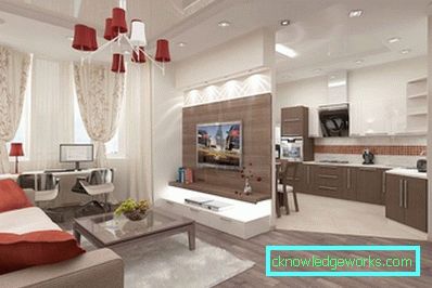 Design cucina-soggiorno di 30 metri quadrati. m Design cucina-soggiorno di 30 metri quadrati. m