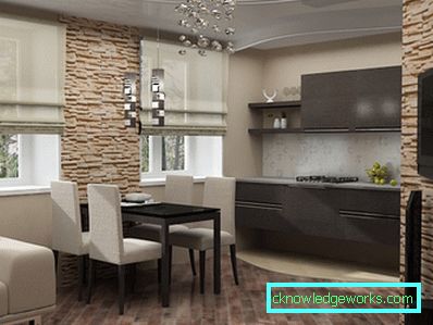 Design cucina-soggiorno di 30 metri quadrati. m Design cucina-soggiorno di 30 metri quadrati. m