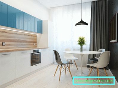Area design cucina di 8 metri quadrati. metri con frigo Area design cucina di 8 metri quadrati. metri con frigo