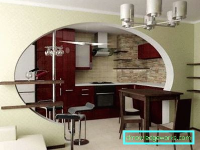 Design cucina soggiorno con zonizzazione - foto interna