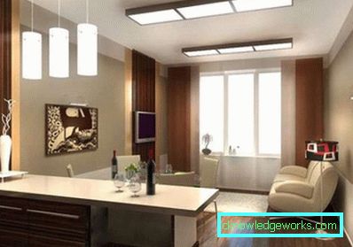 Design cucina soggiorno con zonizzazione - foto interna