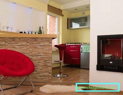 Design cucina soggiorno con zonizzazione - foto interna