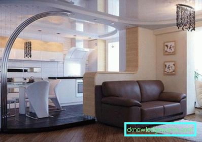 Design cucina soggiorno con zonizzazione - foto interna