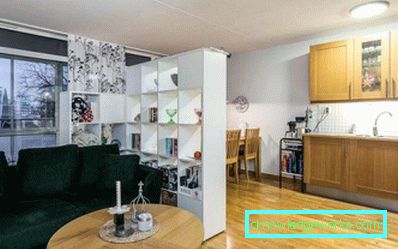 Design cucina soggiorno con zonizzazione - foto interna