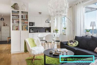 Design cucina soggiorno con zonizzazione - foto interna