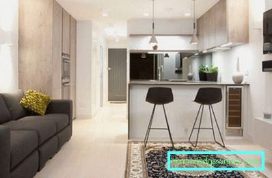 Design cucina soggiorno con zonizzazione - foto interna