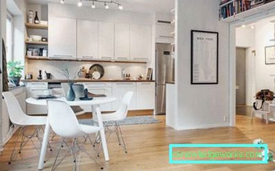 Design cucina soggiorno con zonizzazione - foto interna