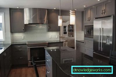Design della cucina con un'isola - caratteristiche