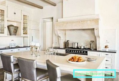 Design della cucina con un'isola - caratteristiche
