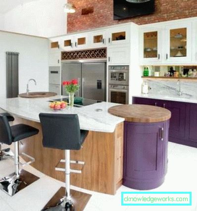 Design della cucina con un'isola - caratteristiche