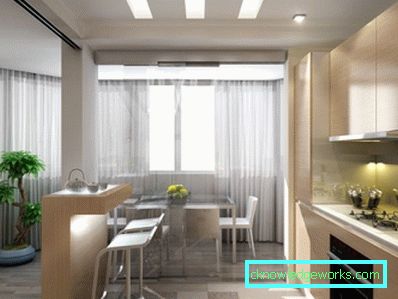 Design della cucina combinato con il soggiorno