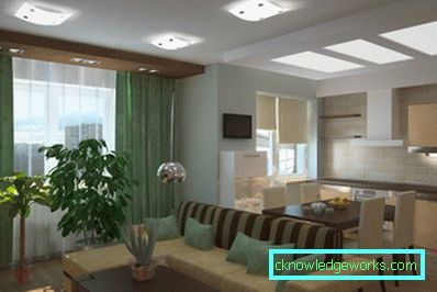 Design della cucina combinato con il soggiorno