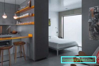 Design della cucina in un monolocale