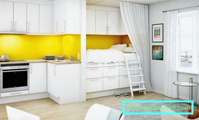 Design della cucina in un monolocale