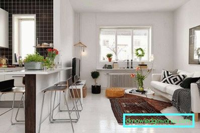 Design della cucina in un monolocale