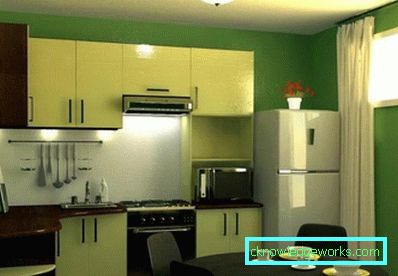 Progetta una piccola cucina di 7 quadrati. m con frigo Progetta una piccola cucina di 7 quadrati. m con frigo