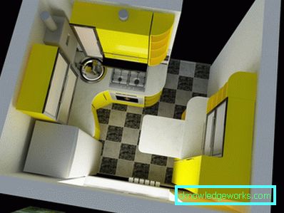 Progetta una piccola cucina di 7 quadrati. m con frigo Progetta una piccola cucina di 7 quadrati. m con frigo