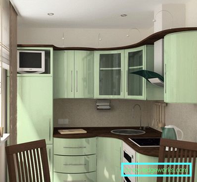 Progetta una piccola cucina di 7 quadrati. m con frigo Progetta una piccola cucina di 7 quadrati. m con frigo