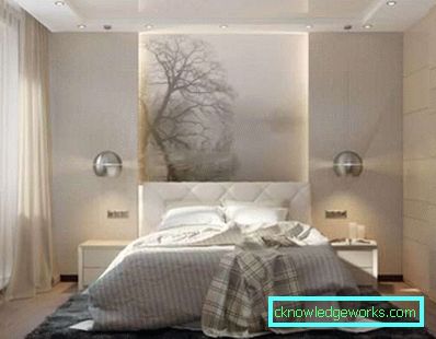 Camera da letto di design di 8 mq nella foto in stile moderno