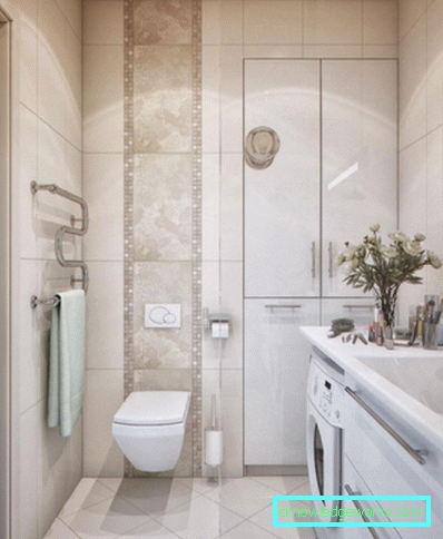 Design del bagno con un piccolo bagno combinato con un bagno nel Krusciov