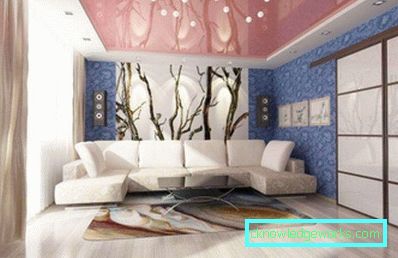 Photowall-paper in un salotto interno in stile moderno - una foto di idee