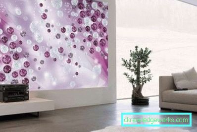 Photowall-paper in un salotto interno in stile moderno - una foto di idee