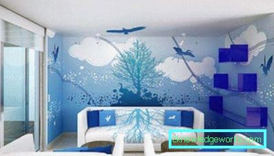 Photowall-paper in un salotto interno in stile moderno - una foto di idee
