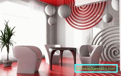 Photowall-paper in un salotto interno in stile moderno - una foto di idee
