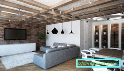 Soggiorno in stile loft - foto degli interni dell'appartamento