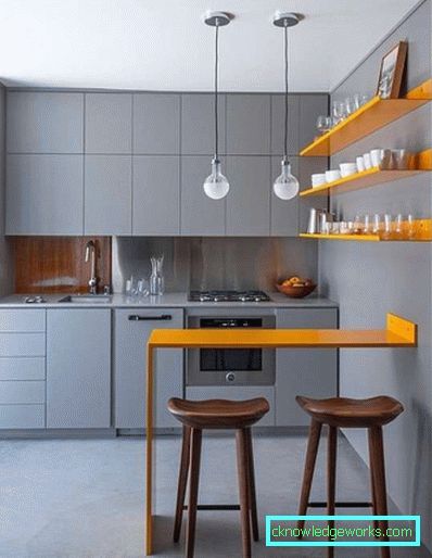 Cucina interna in stile moderno